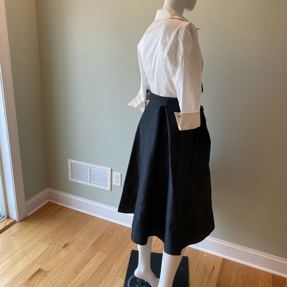 Teri Jon by Rickie Freeman Two-Tone Collared Taffeta Gown. Sz:US 6. $600 - Picture 7 of 11